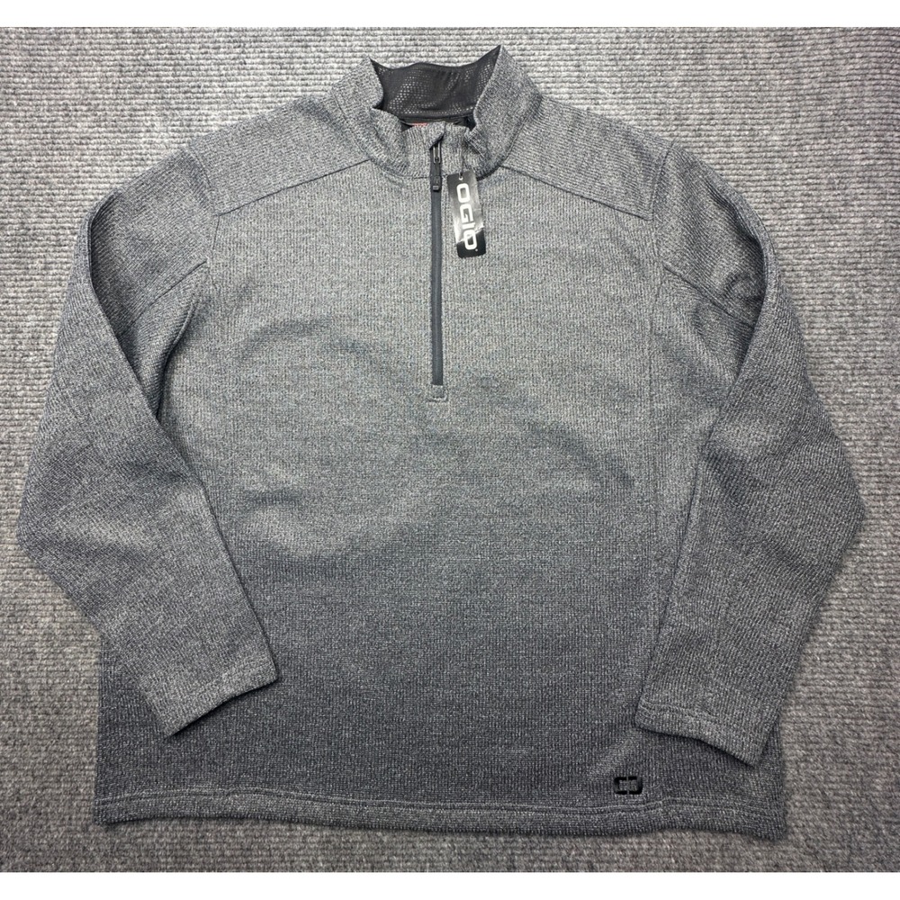 OGIO Pullover Men 4XL Gray Quarter Zip Textured Knit